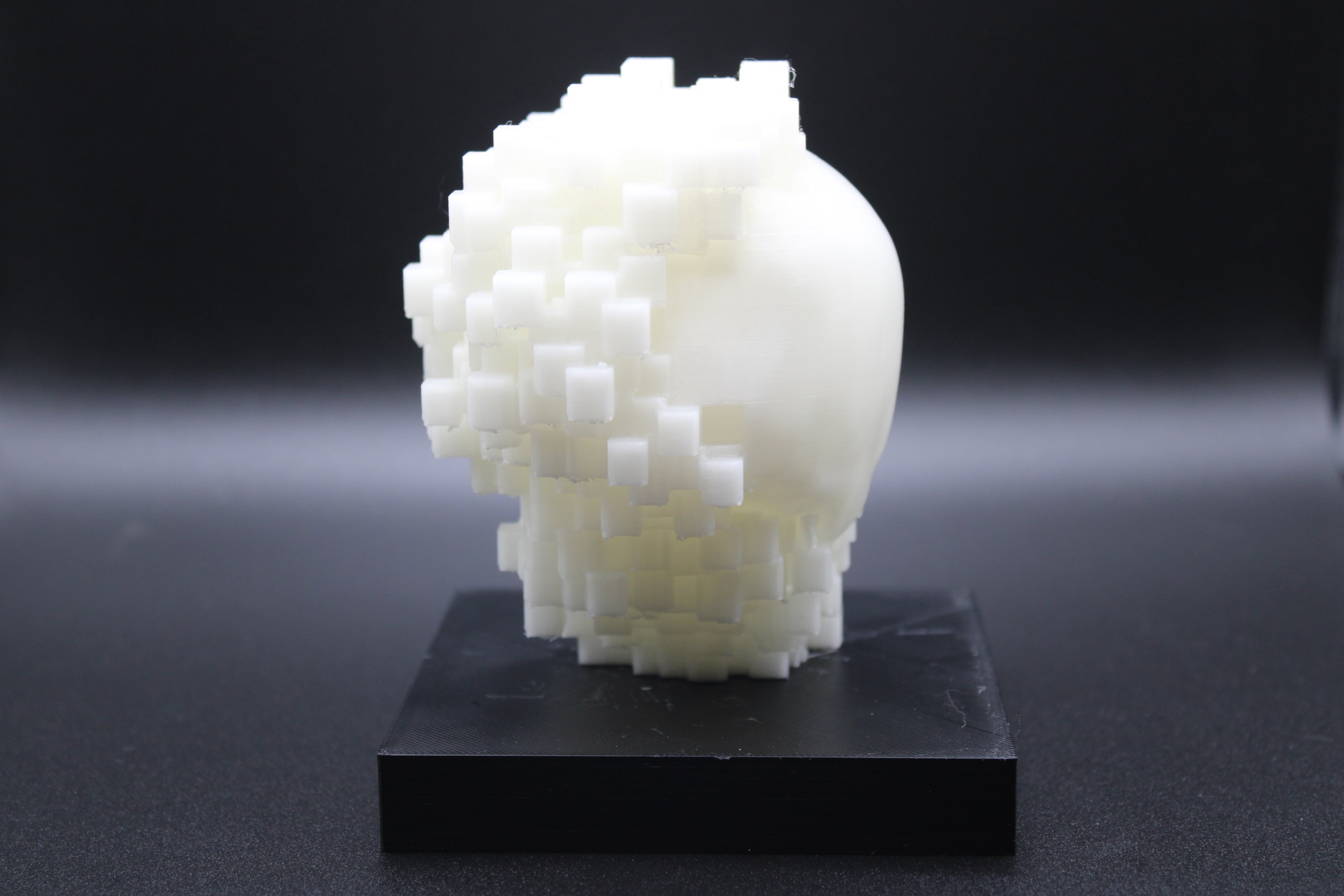 Pixelated Skull Sculpture - Glow in the Dark