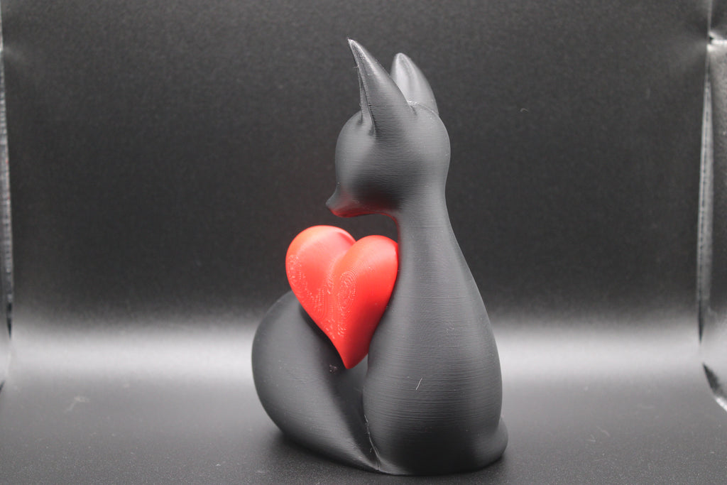 Charming Fox Heart Sculpture