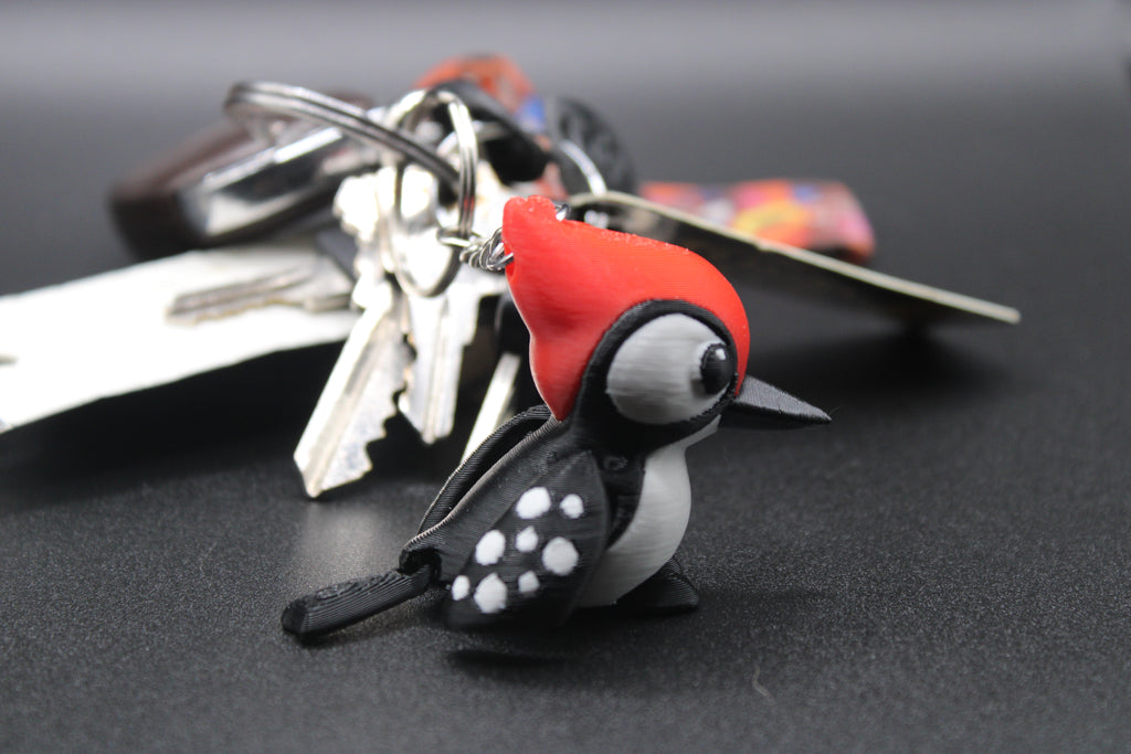 Woody - Downy Woodpecker Keychain