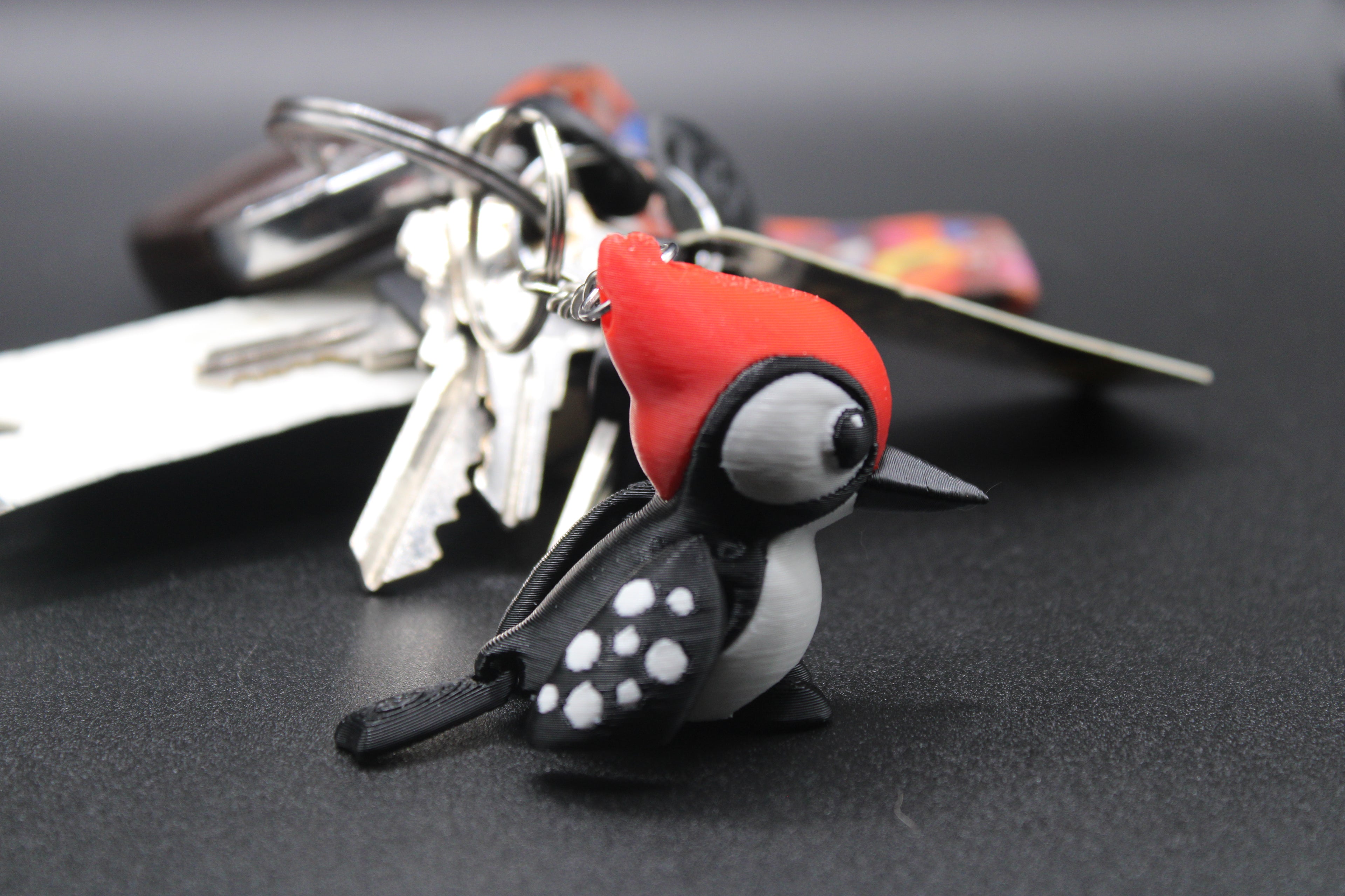 Woody - Downy Woodpecker Keychain
